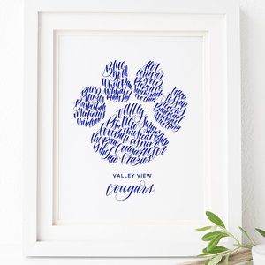 Valley View Cougars Word Art